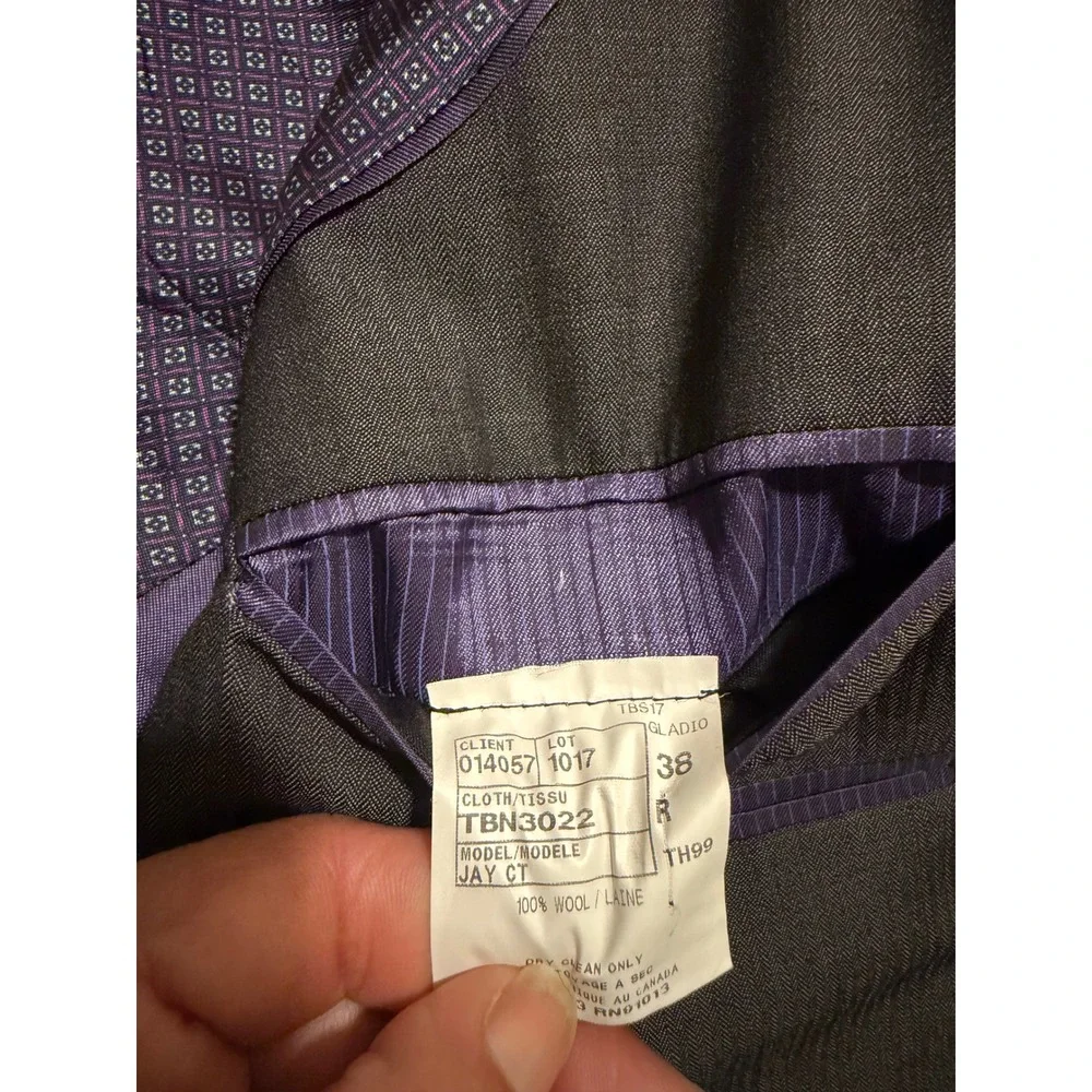 Ted Baker London Endurance Jay CT Suit Jacket Charcoal Grey Wool 38R Blazer